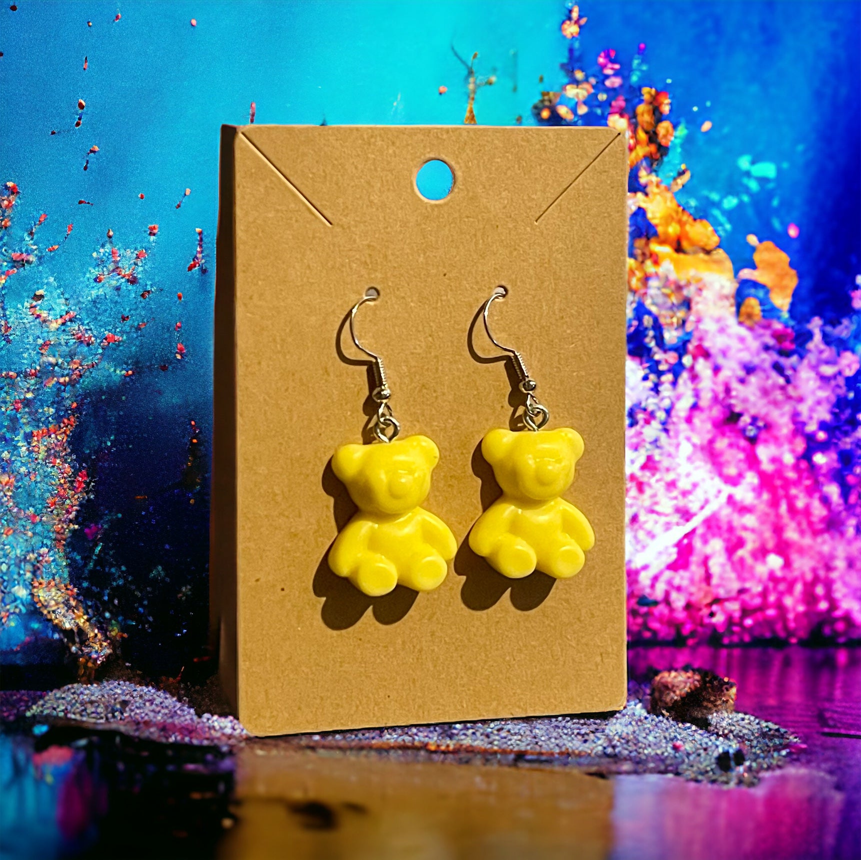 Steamed Stardust Earrings - Teddy bEARrings (Yellow)