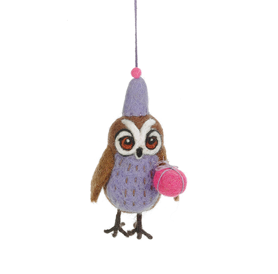 Handmade Felt Ornament - Hootie the Owl