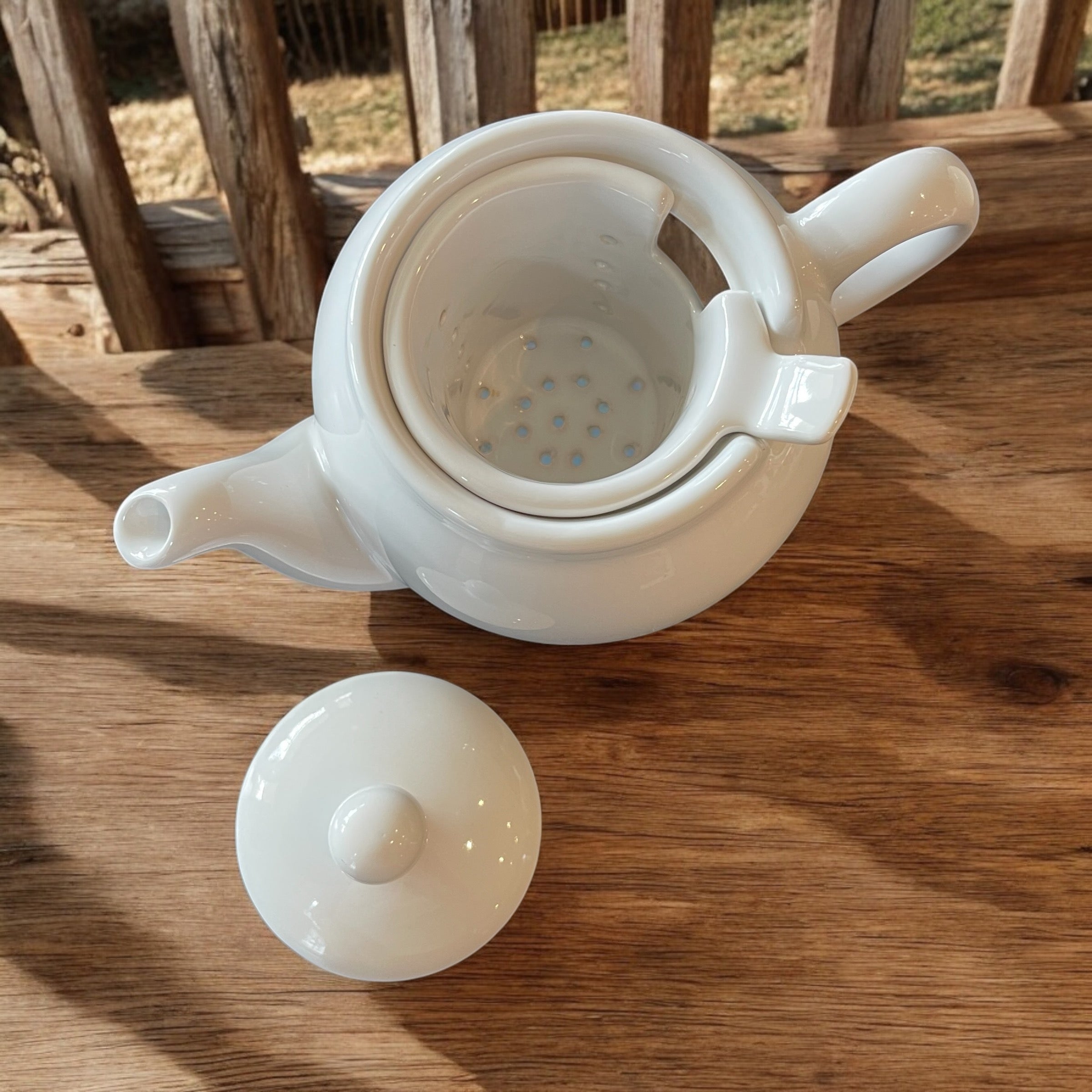 Vintage Teapot with Infuser - White (Unknown)