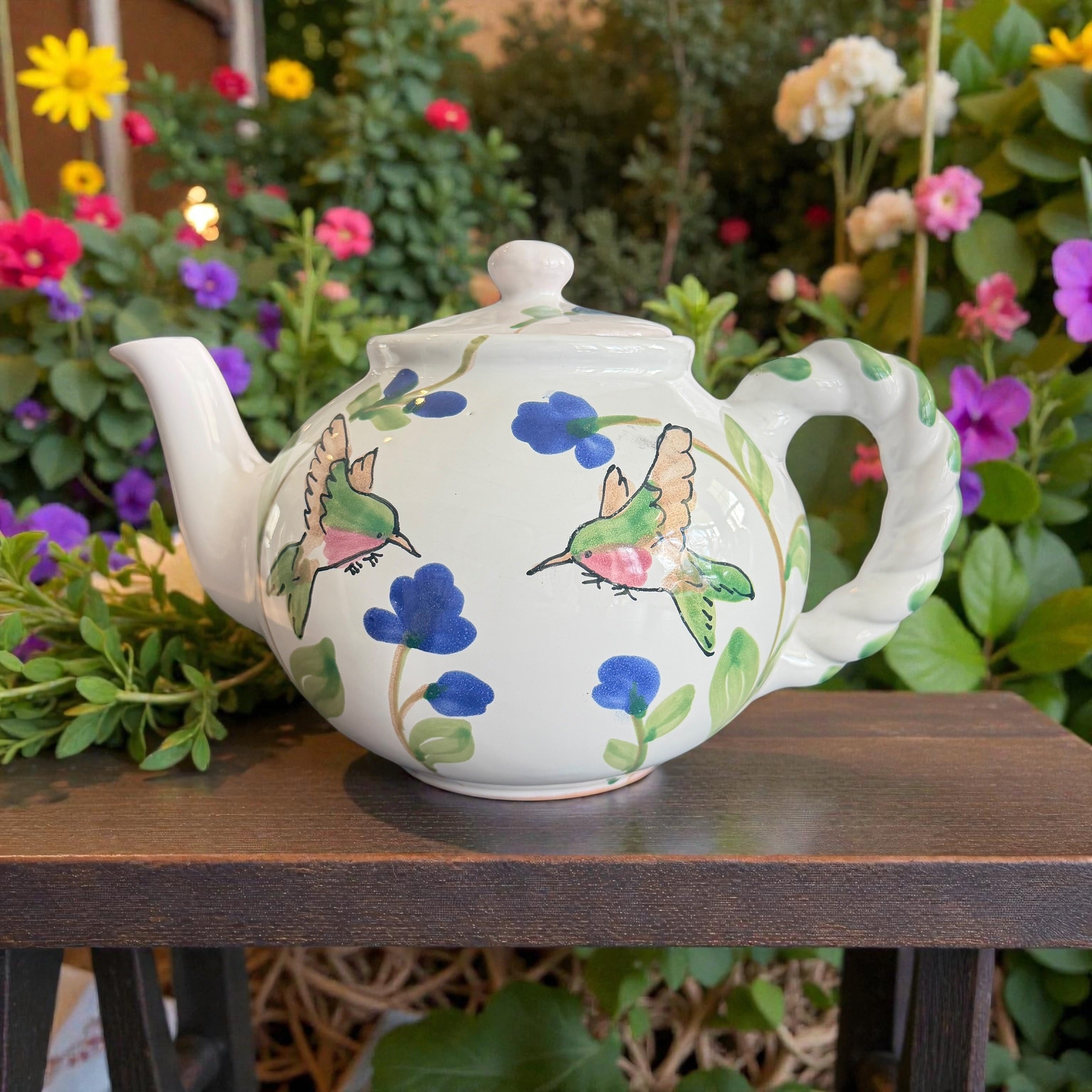 Vintage Teapot - Hummingbirds (Unknown)