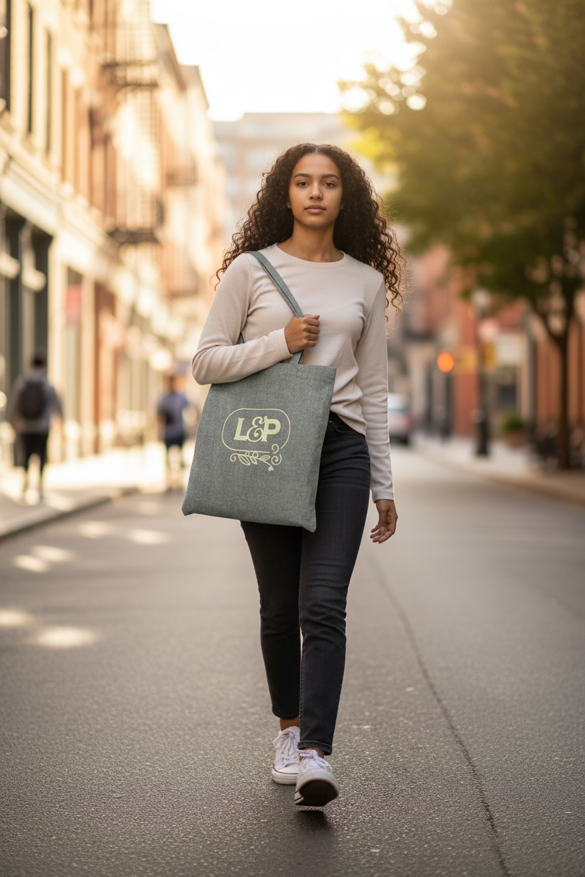 Leaf & Petal Gray Tote Bag