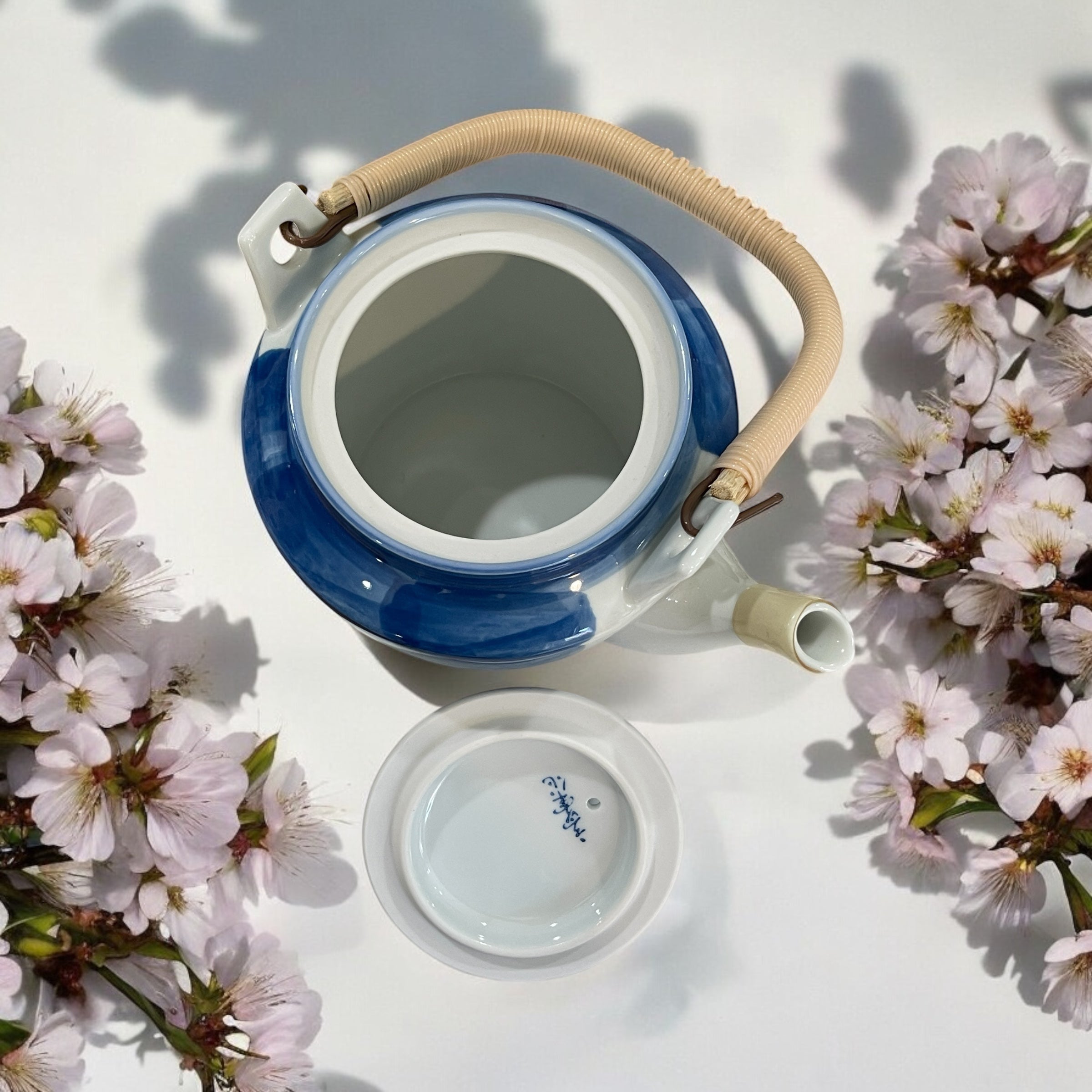 Vintage Teapot - Blue Hand Painted Floral (Arita Ware, Japan)