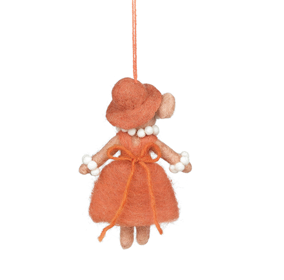 Handmade Felt Ornament - Evelyn the Mouse