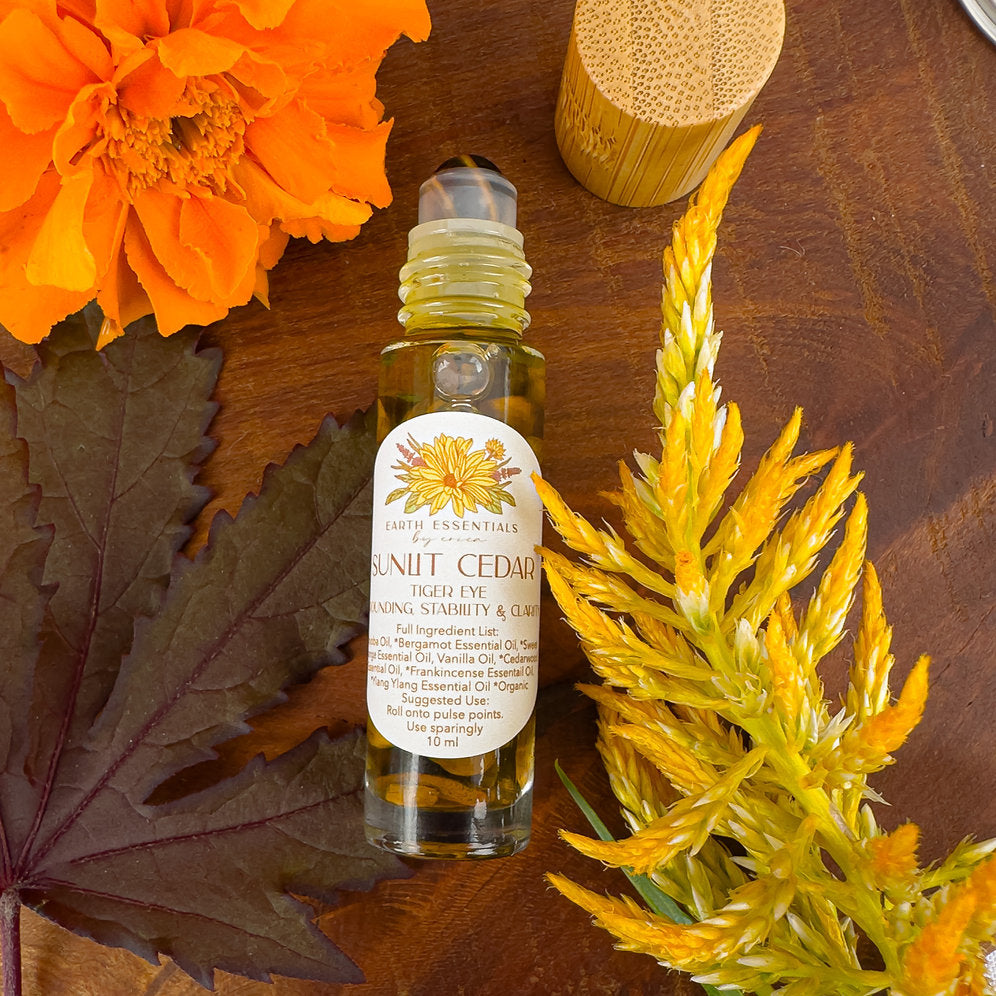 Gemstone Aromatherapy Essential Oil Rollerball - Sunlit Cedar