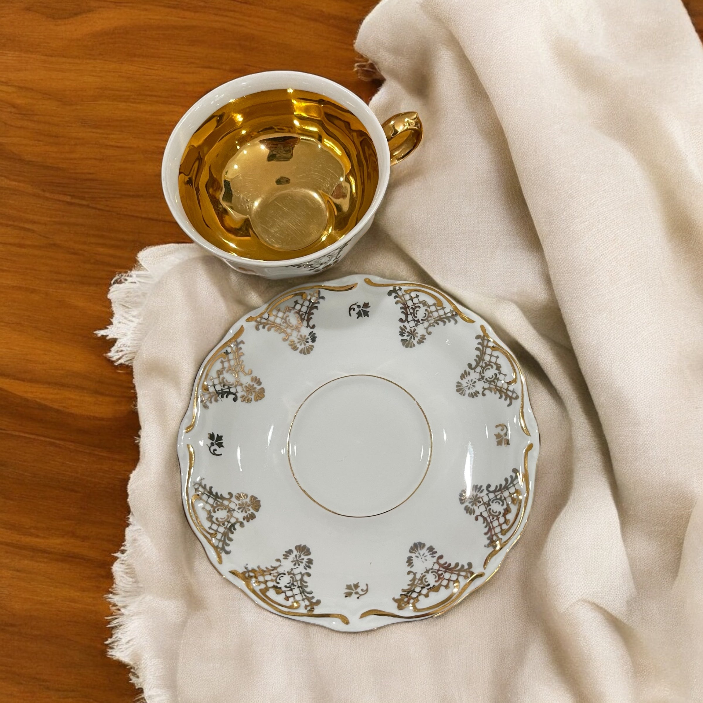 Vintage Mug & Saucer - Gold Plated (Bavaria, German)