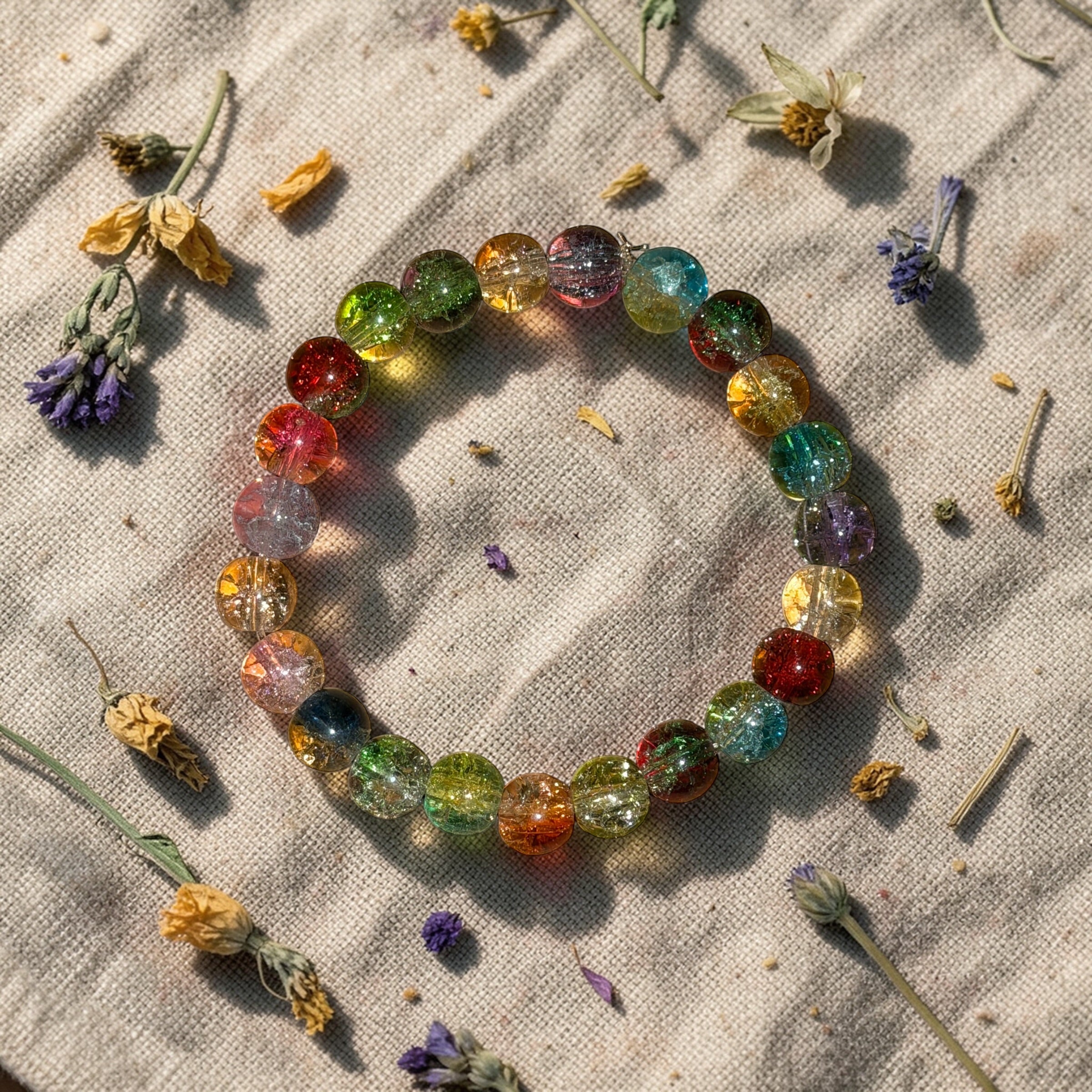 Glass Bead Bracelets & Phone Charms