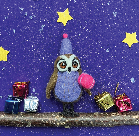 Handmade Felt Ornament - Hootie the Owl