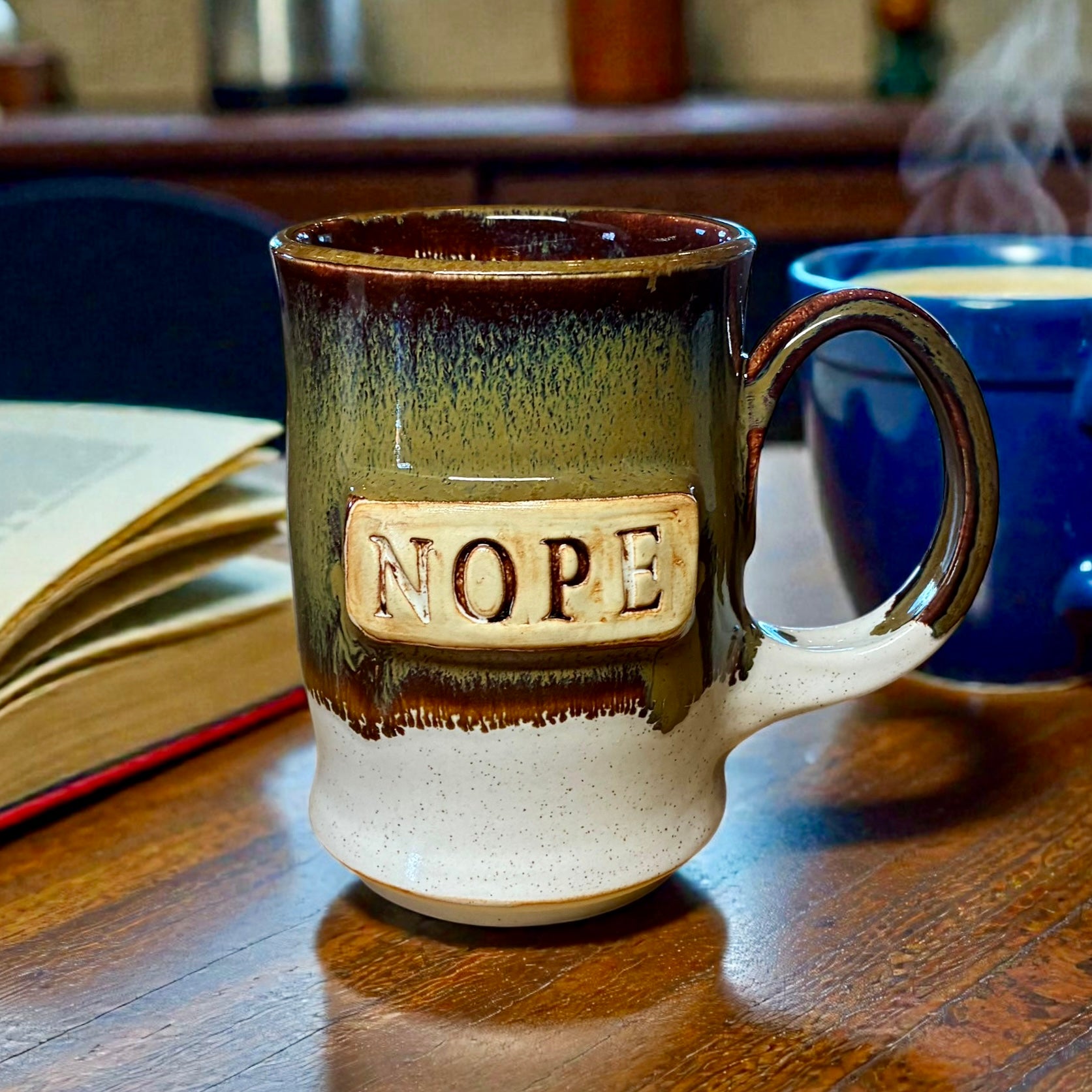 Boot Sole Pottery - Nope (Green & White)