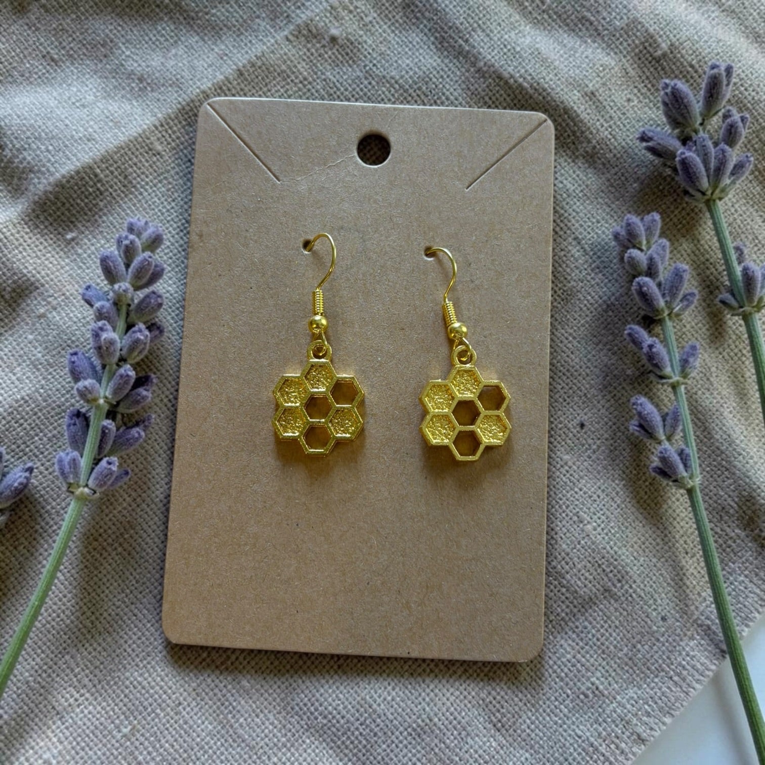 Steamed Stardust Earrings - Honeycomb