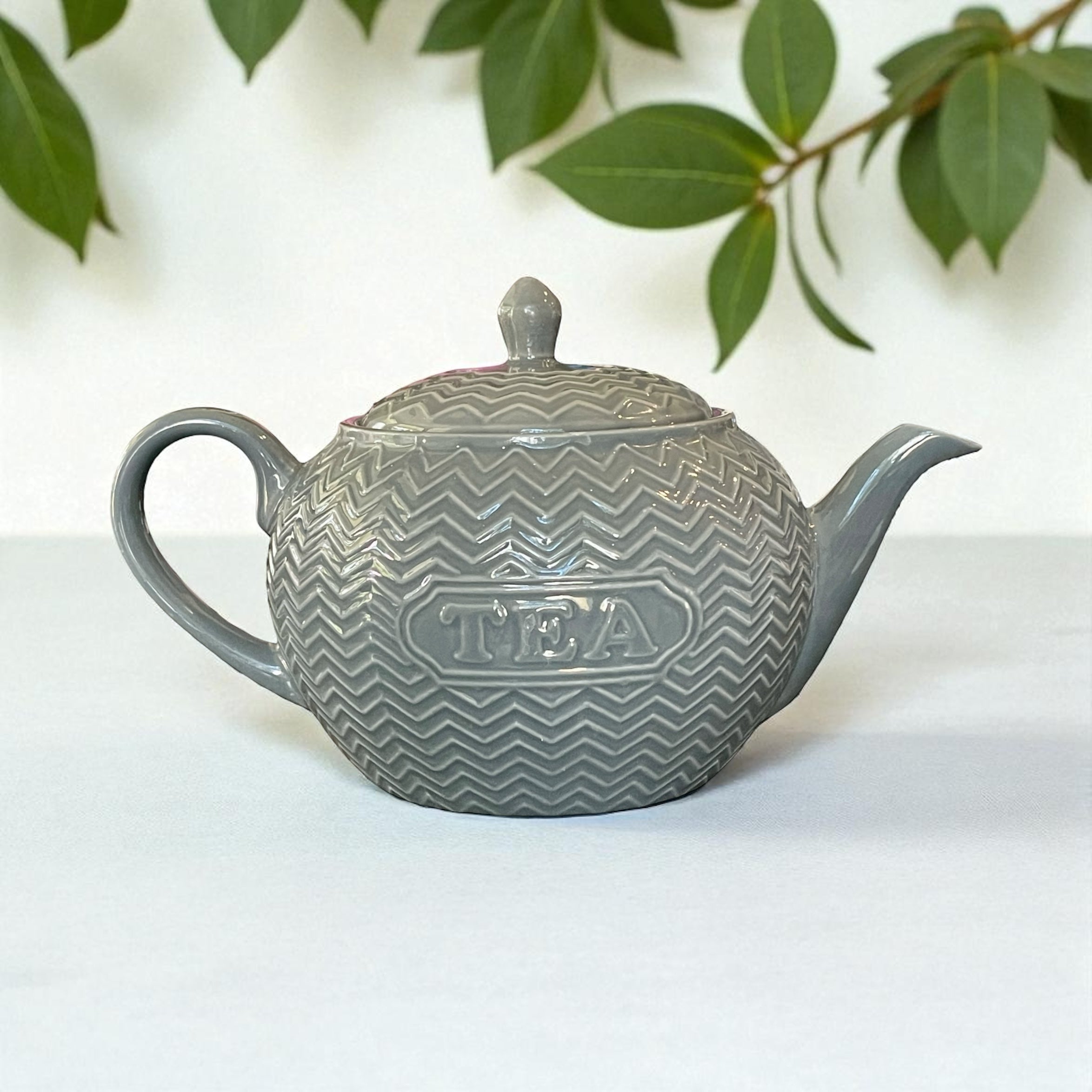 Vintage Teapot - Gray “Tea” (Signature, China)