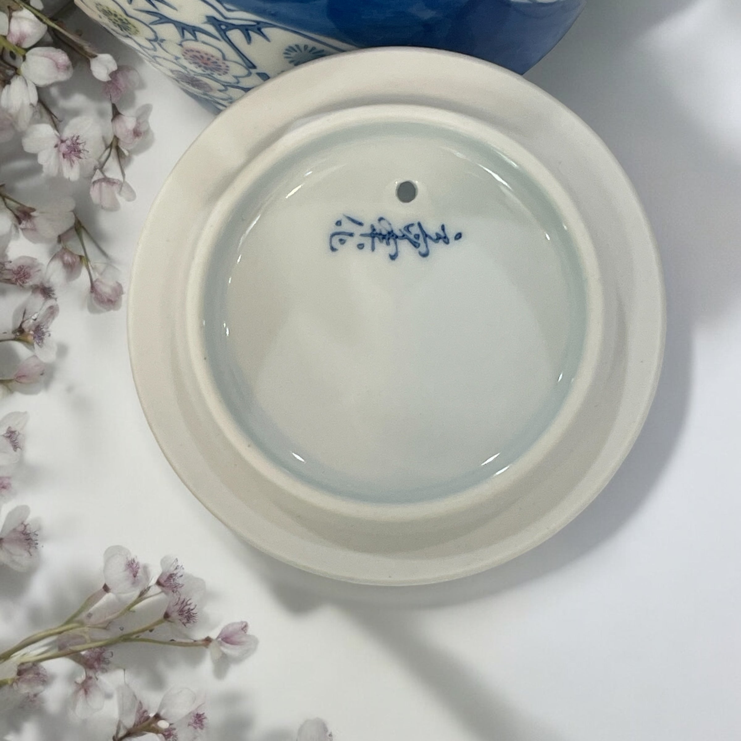 Vintage Teapot - Blue Hand Painted Floral (Arita Ware, Japan)