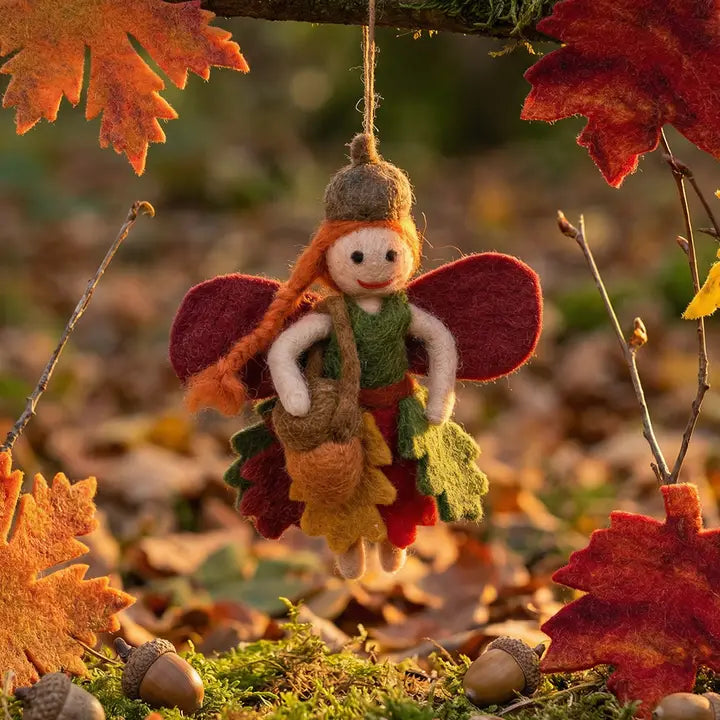 Handmade Felt Ornament - Amber the Autumnal Fairy