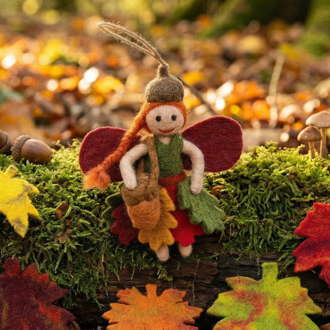 Handmade Felt Ornament - Amber the Autumnal Fairy