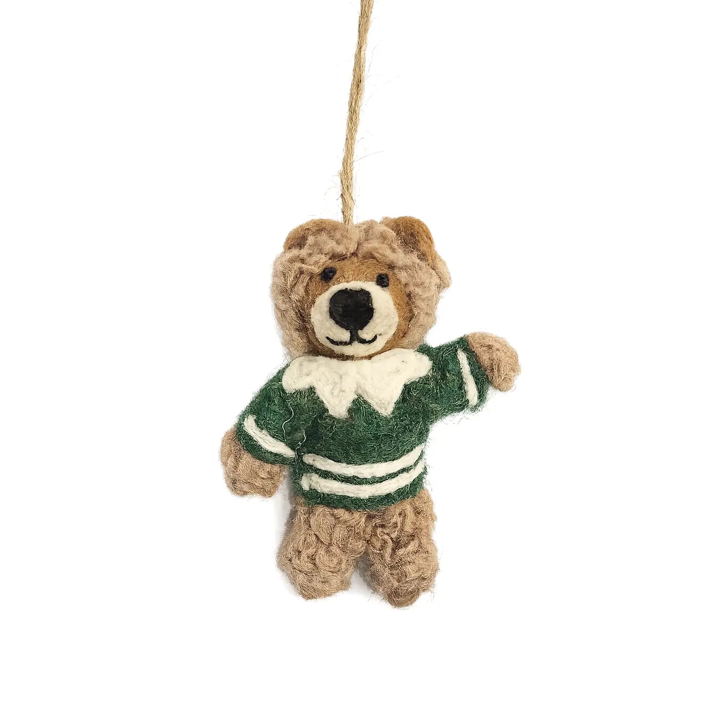 Handmade Felt Ornament - Barney the Bear