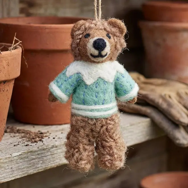 Handmade Felt Ornament - Bruce the Bear
