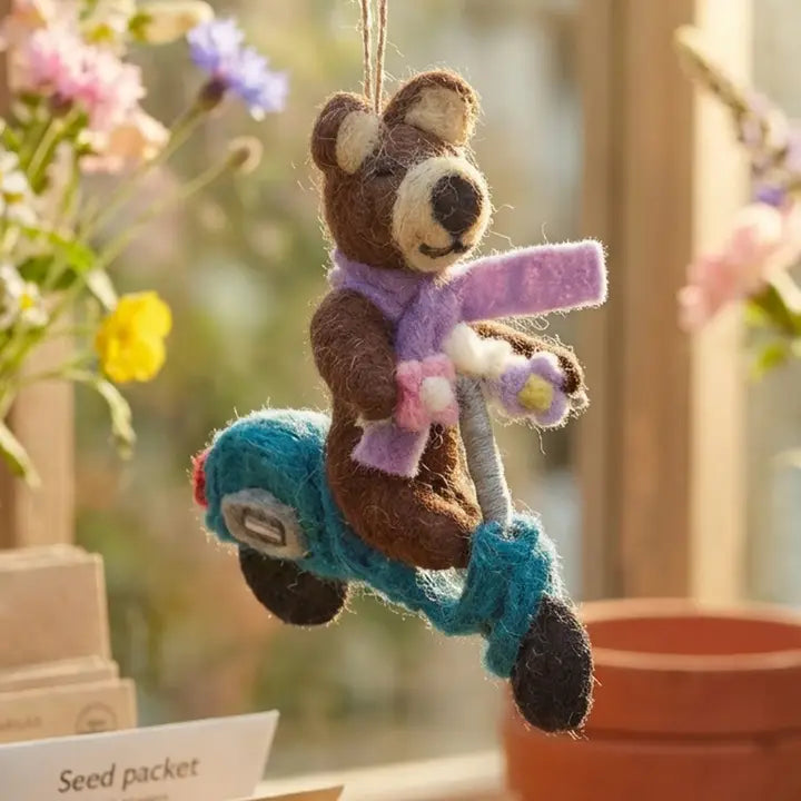 Handmade Felt Ornament - Buttercup the Bear
