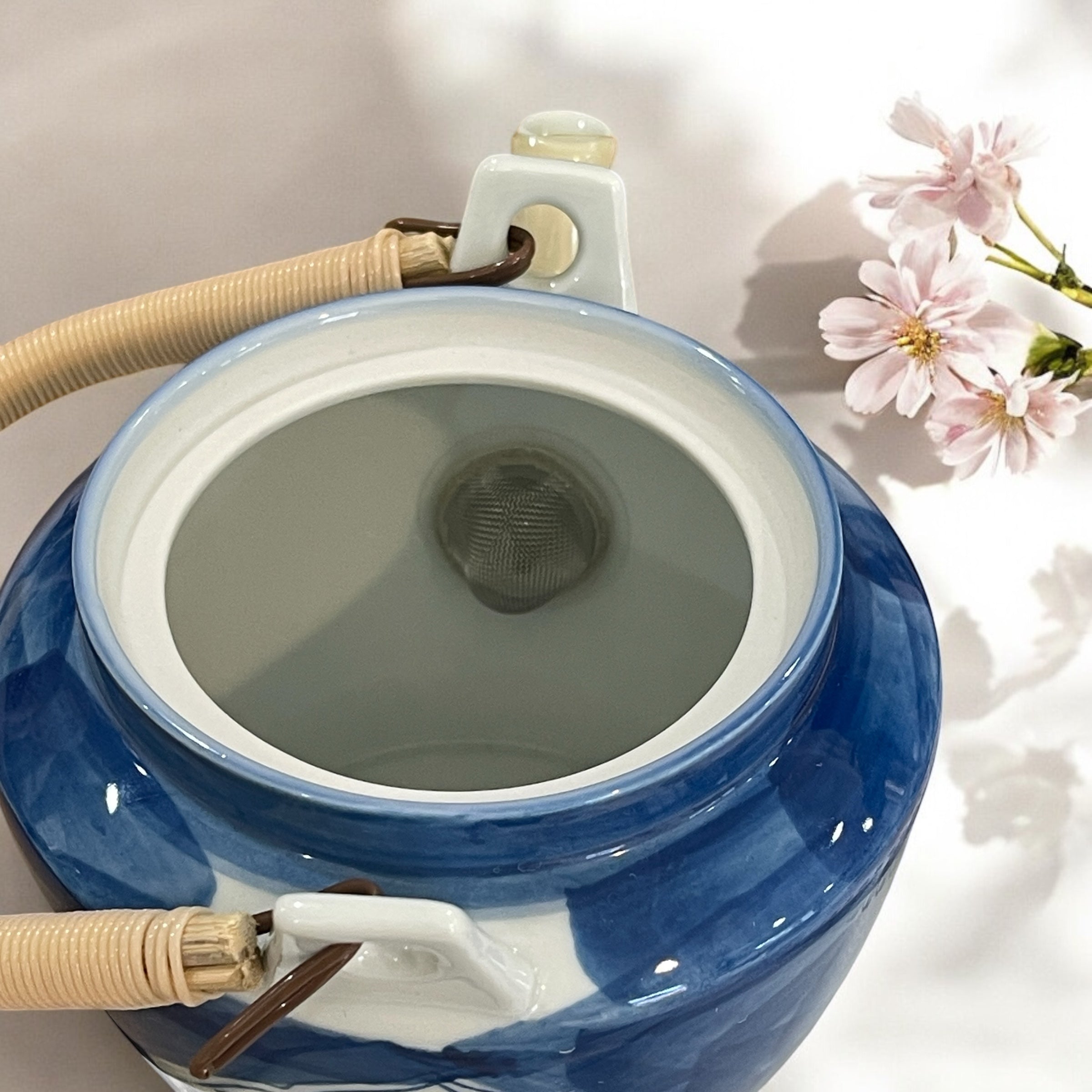 Vintage Teapot - Blue Hand Painted Floral (Arita Ware, Japan)
