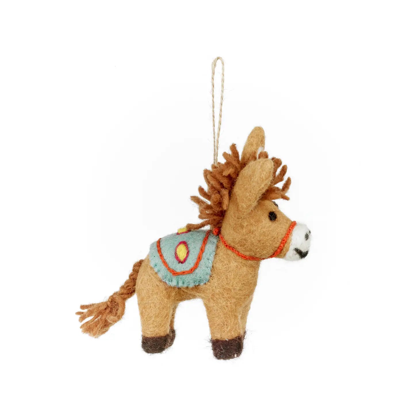 Handmade Felt Ornament - Dale the Donkey