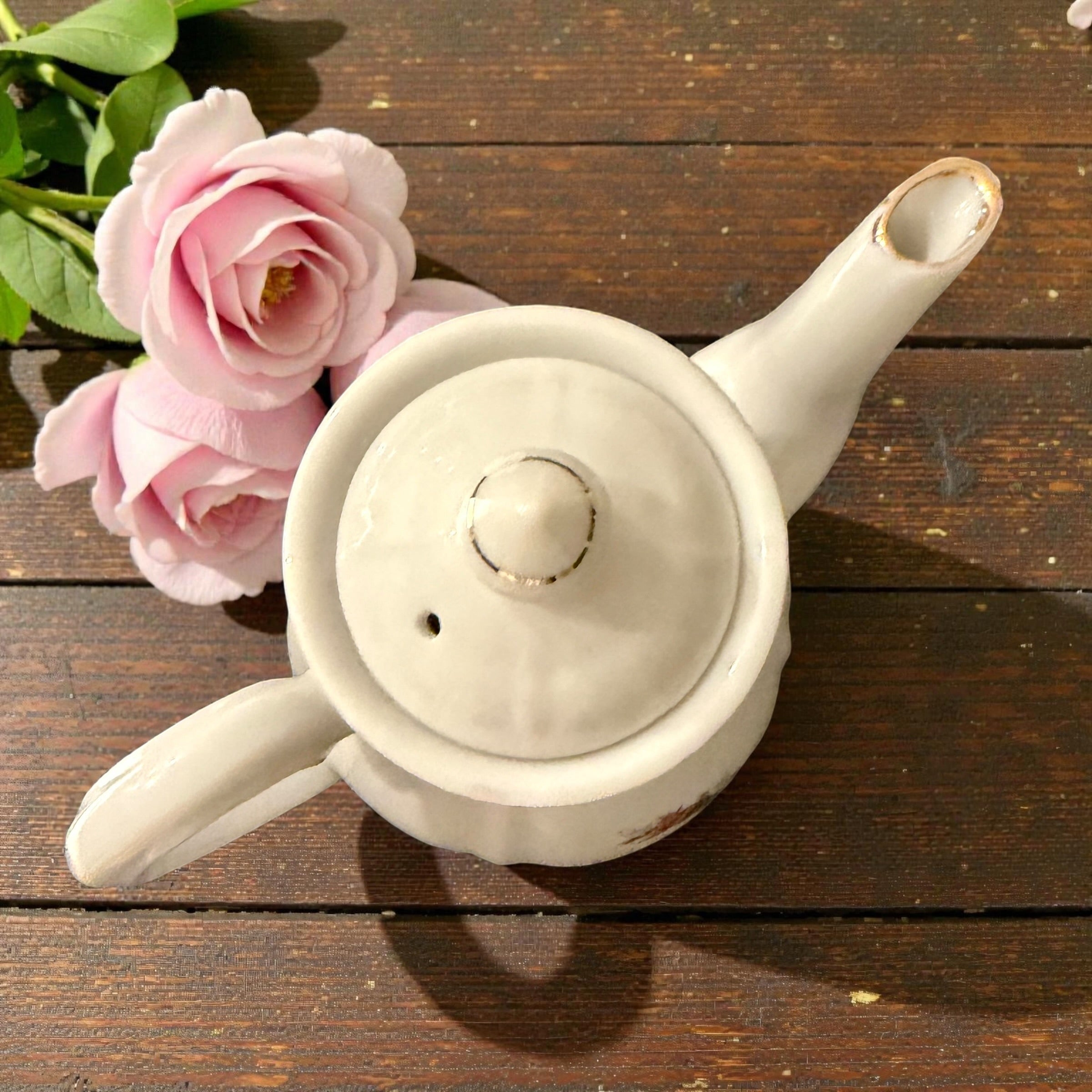 Vintage Teapot - Moss Rose (Green China, Japan)