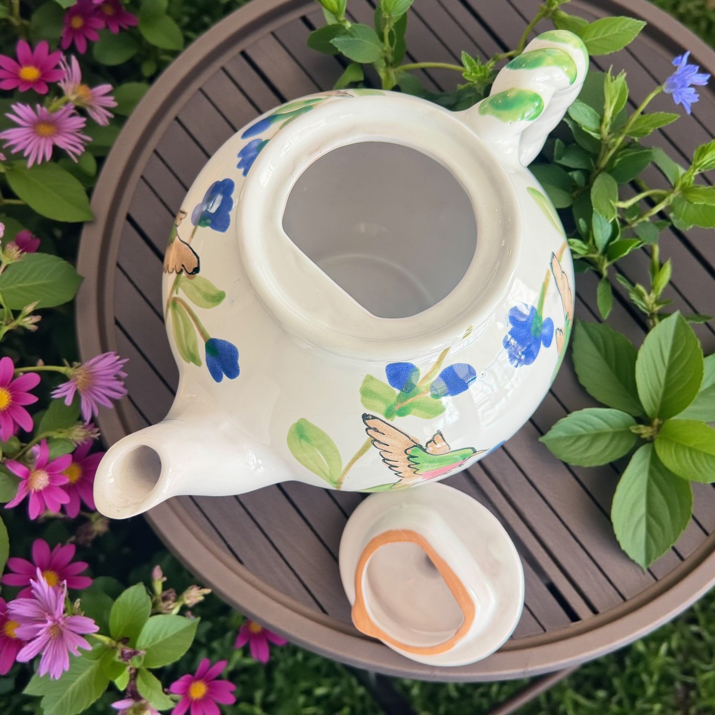 Vintage Teapot - Hummingbirds (Unknown)