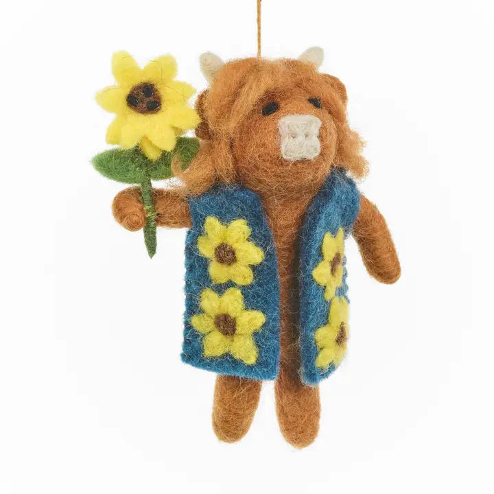 Handmade Felt Ornament - Harrison the Highland Cow