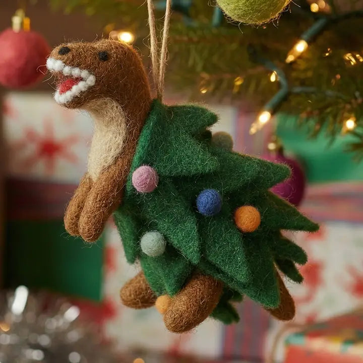 Handmade Felt Ornament - Tree-Rex