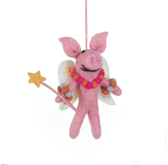 Handmade Felt Ornament - Penelope Porker Fairy