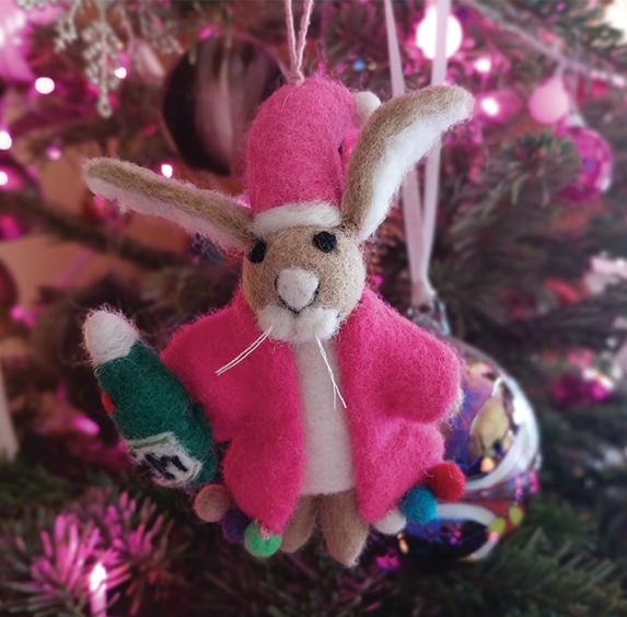 Handmade Felt Ornament - Christmas Party Animal