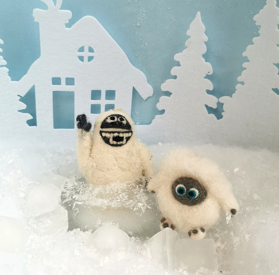 Handmade Felt Ornament - Baby Yeti
