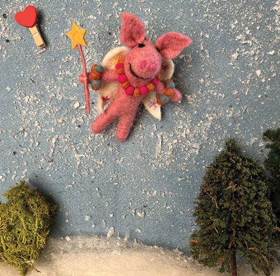 Handmade Felt Ornament - Penelope Porker Fairy