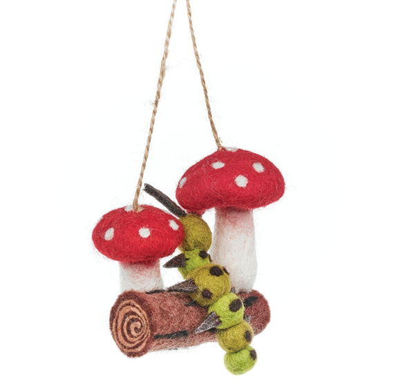 Handmade Felt Ornament - Woodland Caterpillar