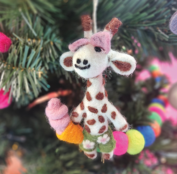 Handmade Felt Ornament - Ginny the Giraffe