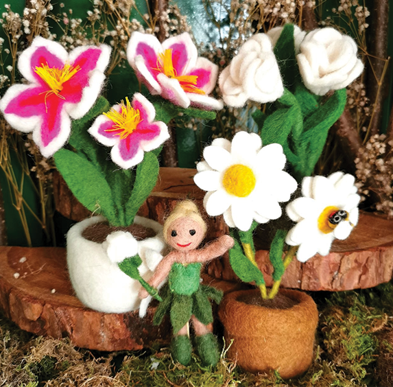 Handmade Felt Ornament - Trixy the Garden Fairy