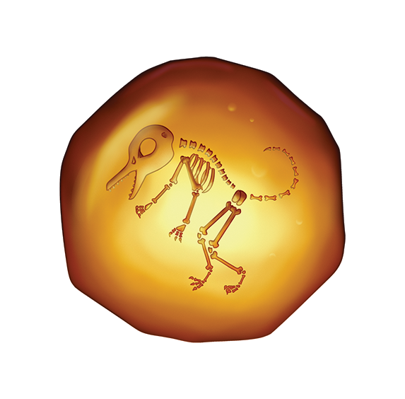 Vinyl Sticker - Dinosaur Trapped in Amber