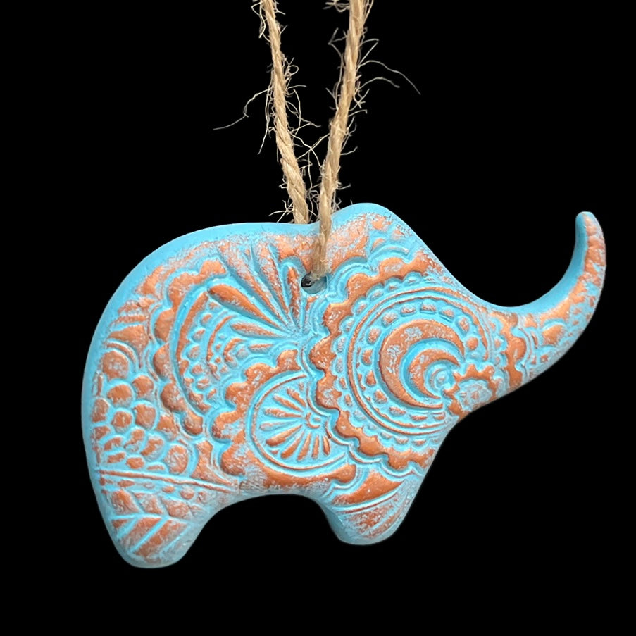 Embossed Clay Ornament - Elephant