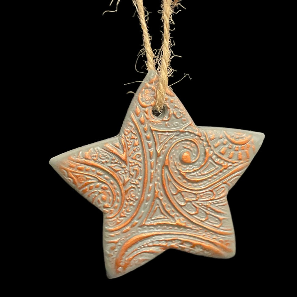 Embossed Clay Ornament - Star
