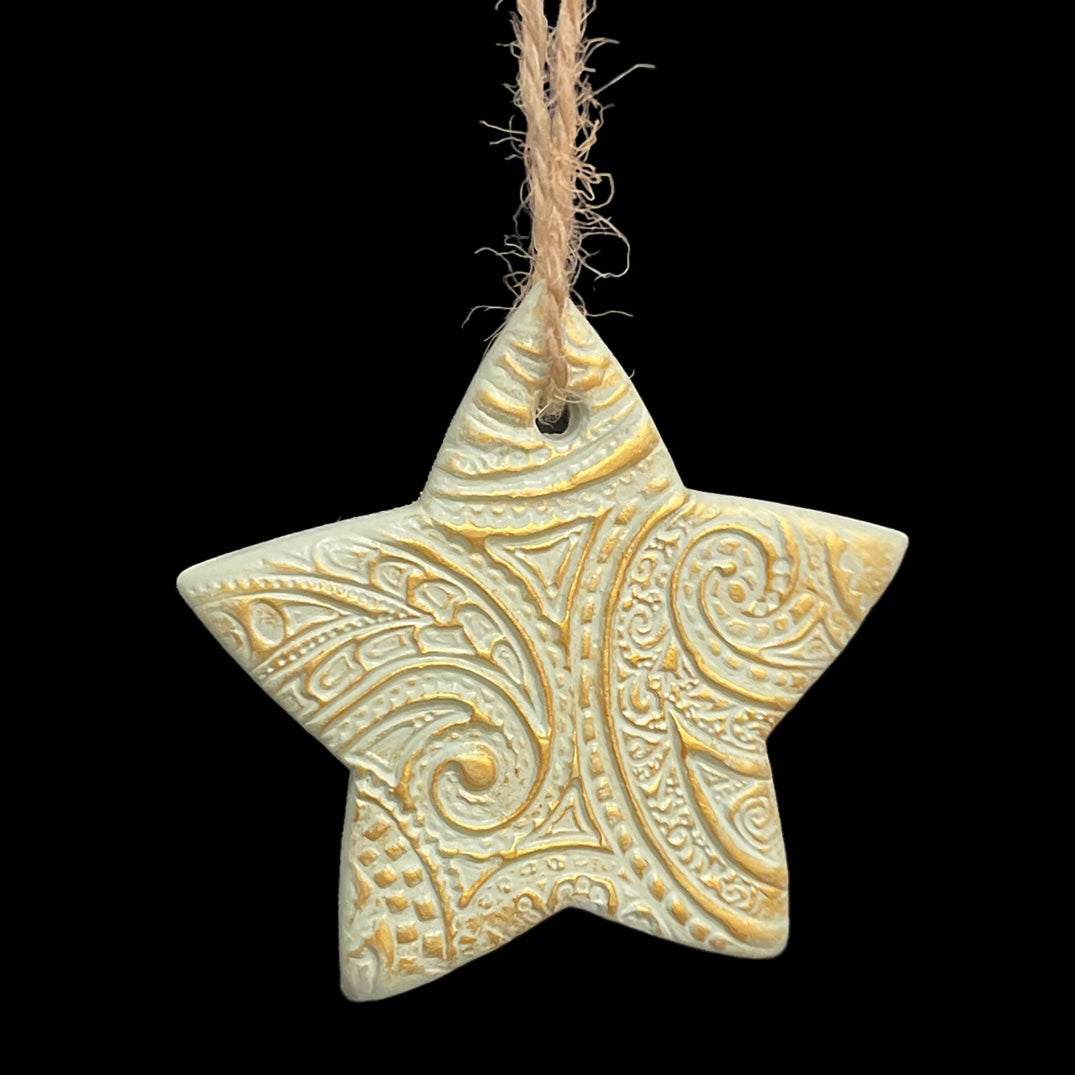 Embossed Clay Ornament - Star