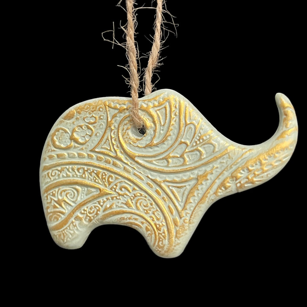 Embossed Clay Ornament - Elephant