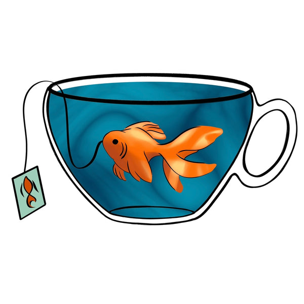 Vinyl Sticker - Fish in a Cup