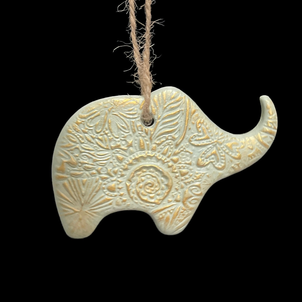 Embossed Clay Ornament - Elephant