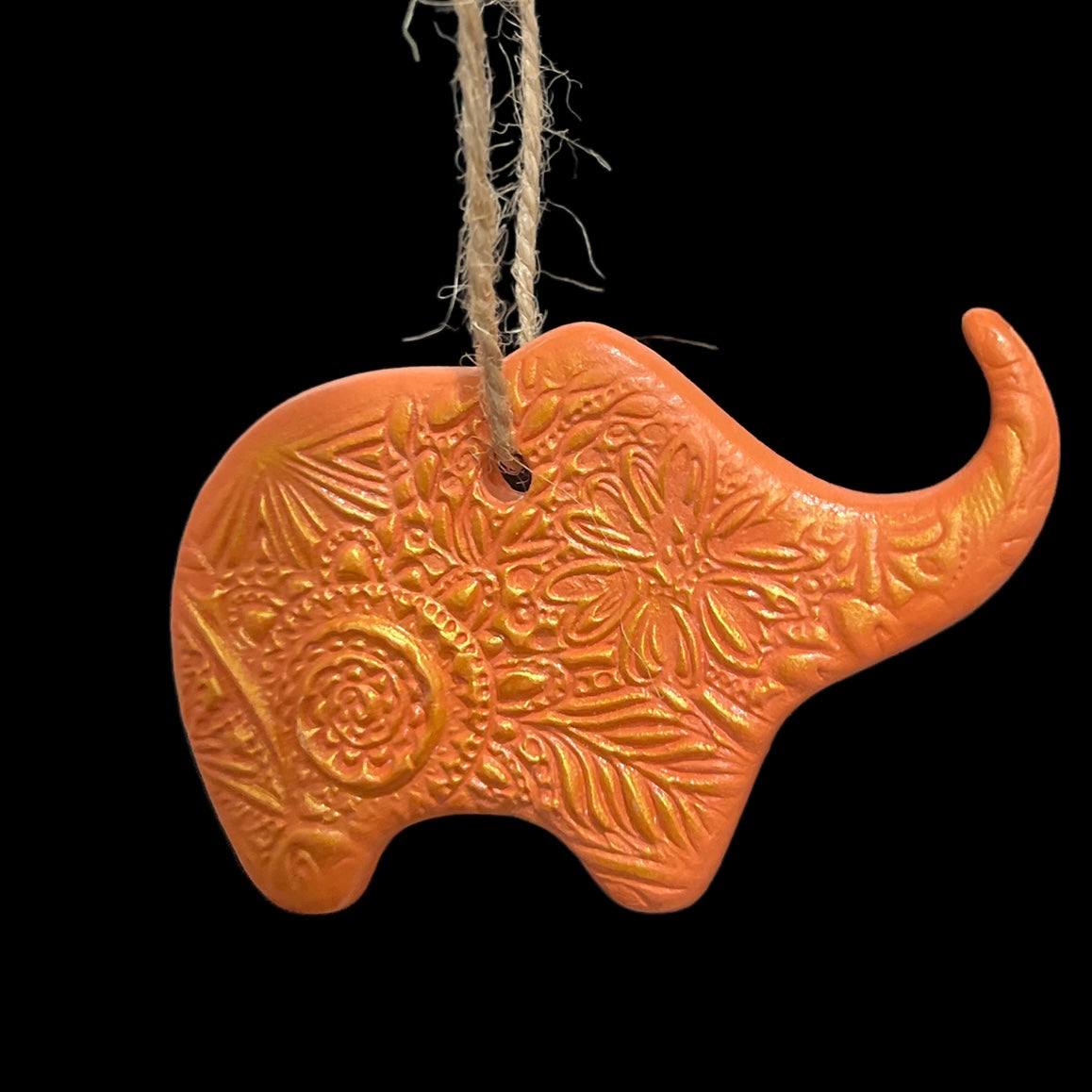 Embossed Clay Ornament - Elephant