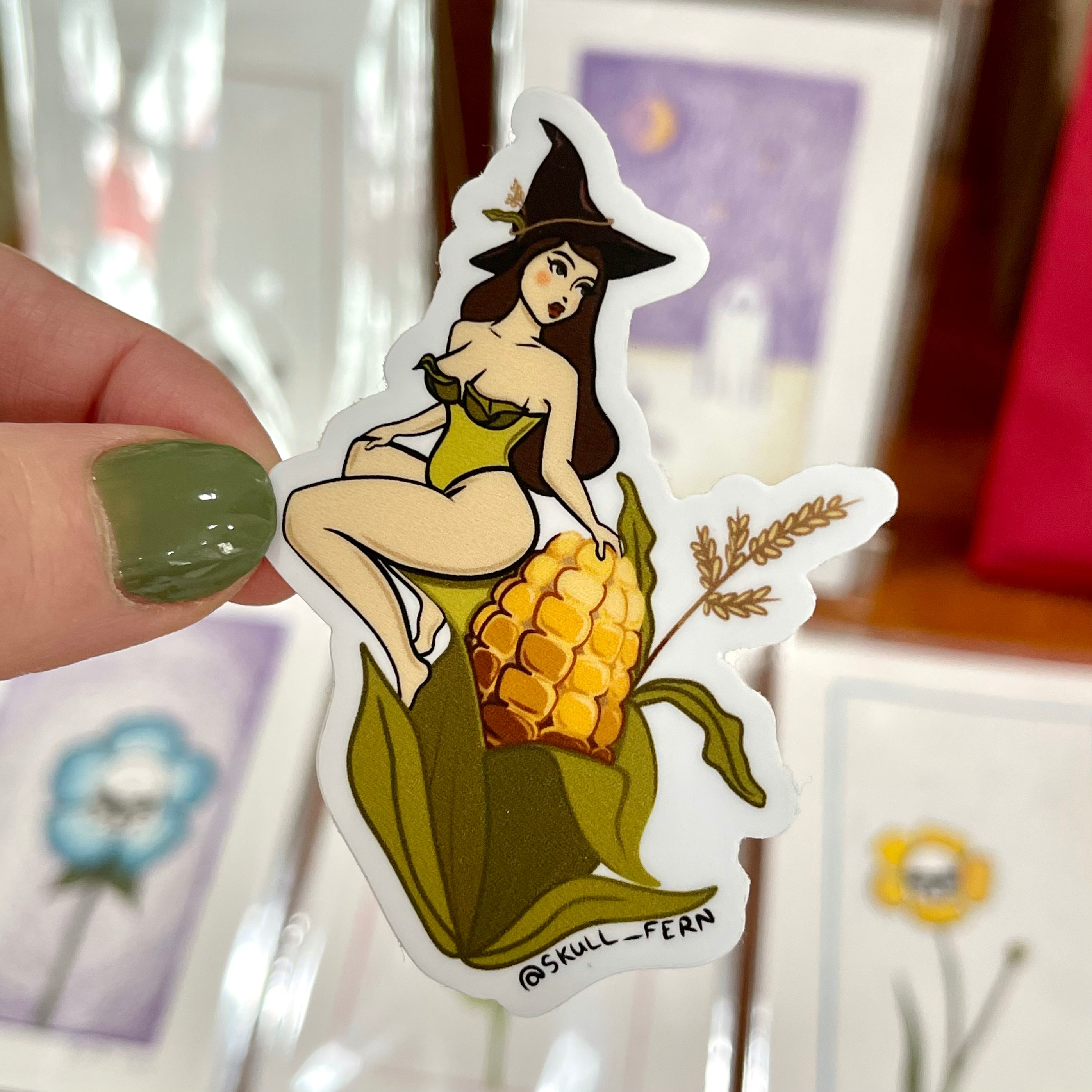 Vinyl Sticker - Corn Witch