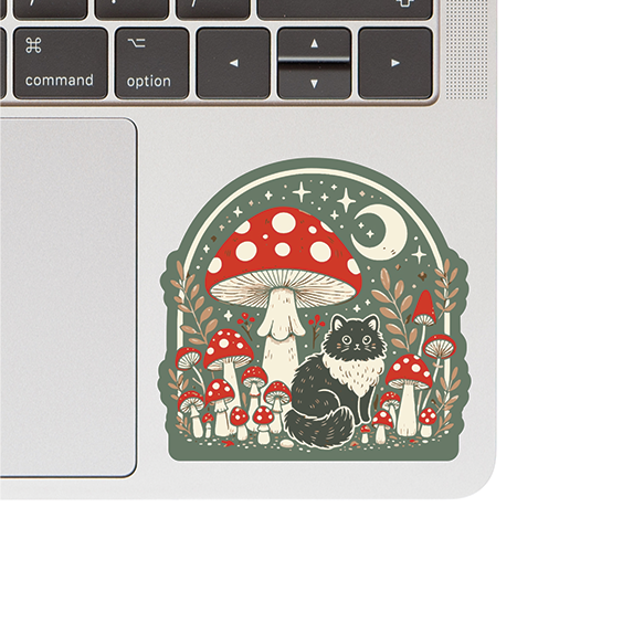 Vinyl Sticker - Moon Mushroom Kitty