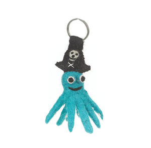Handmade Felt Keyring - Pirate Octopus
