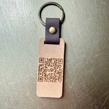 Leaf &amp; Petal Double-Sided Wooden Keychain