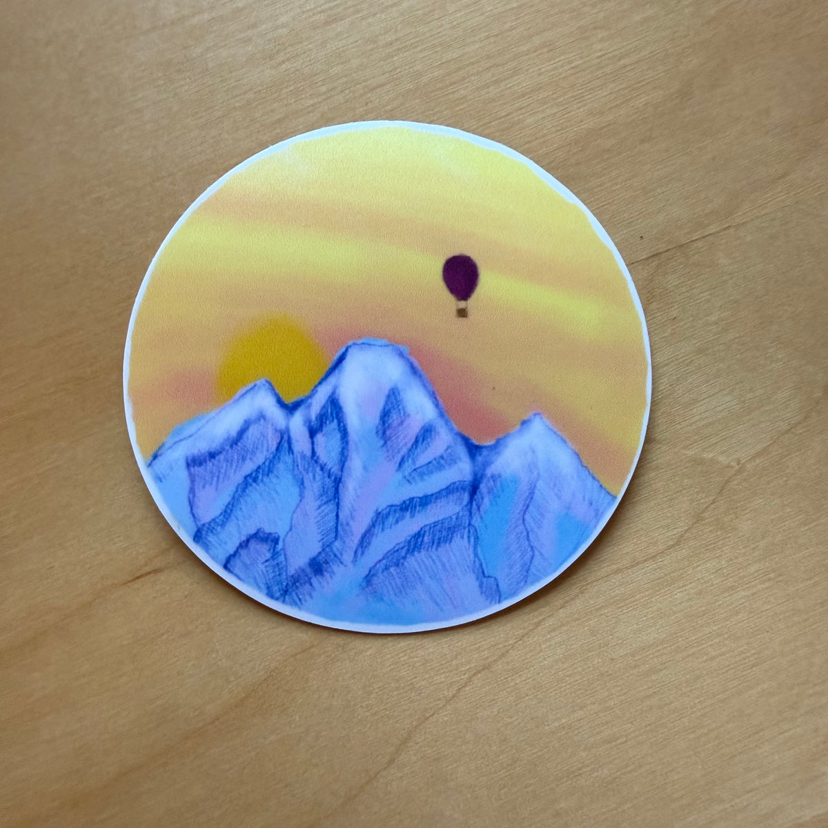 Vinyl Sticker - Mountains and Balloon