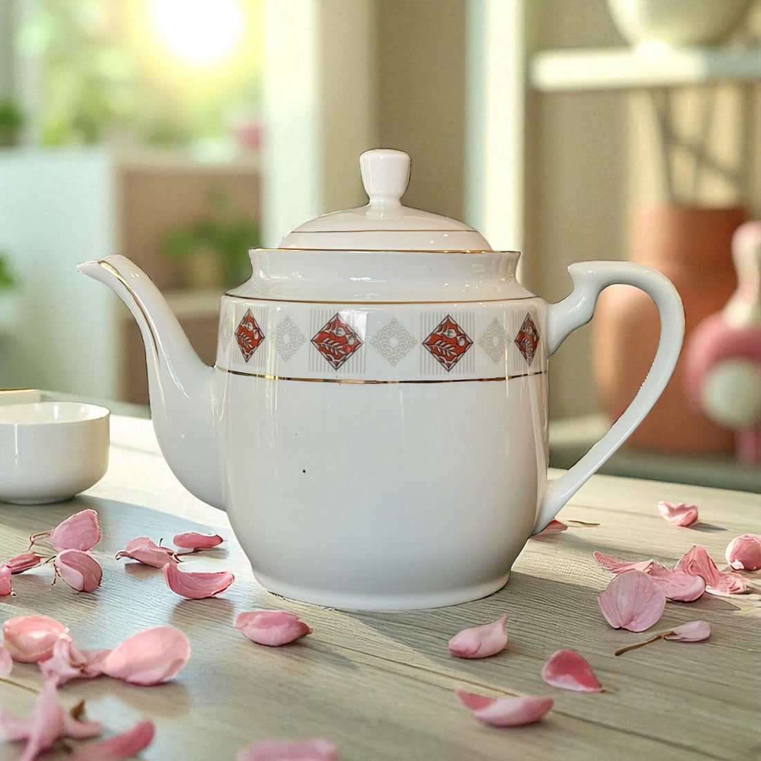 Vintage Teapot - White Diamond (Unknown, China)