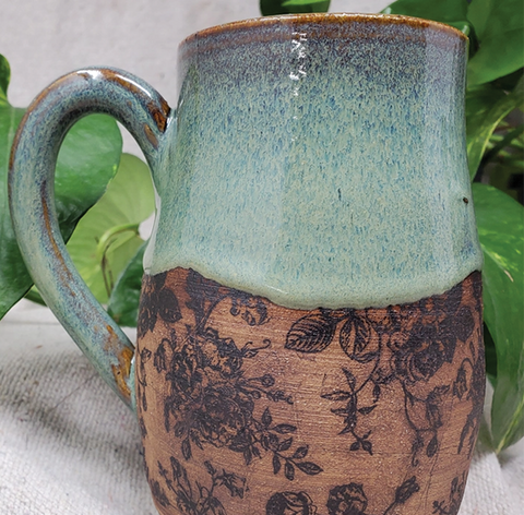 Turtle Hollow Pottery Mug - Rose Garden Mug