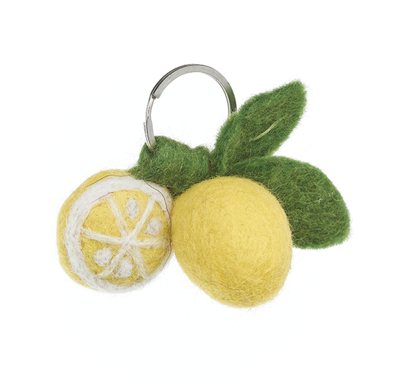 Handmade Felt Keyring - Lemon