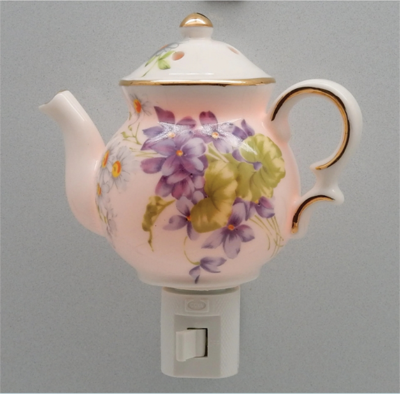 Violet Floral Teapot Nightlight